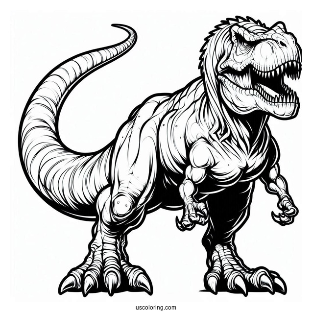 Angry Tyrannosaurus Rex Coloring Picture