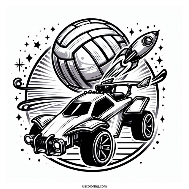 Rocket League Coloring Page Octane And The Ball