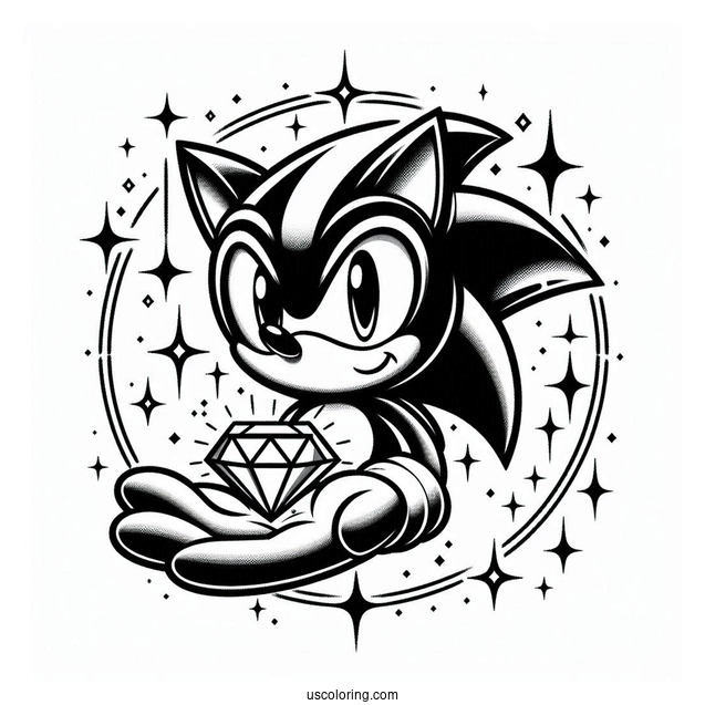 Metal Sonic Holding Diamond To Color