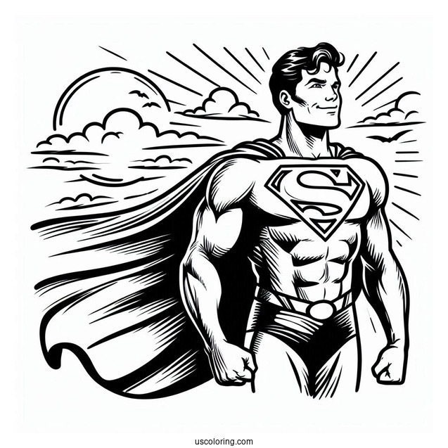 Simple Outline Of Superman To Color