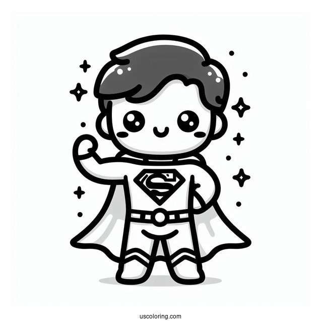 Cute Kawaii Superman Coloring