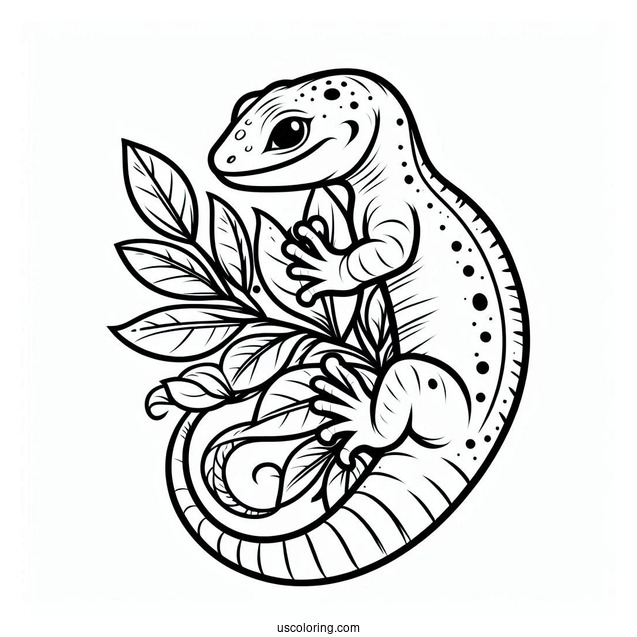 Lizard Coloring Page For Preschoolers