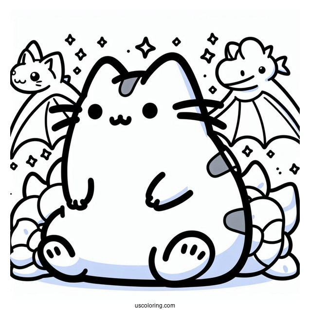 Pusheen Charizard Pokemon Coloring Sheet