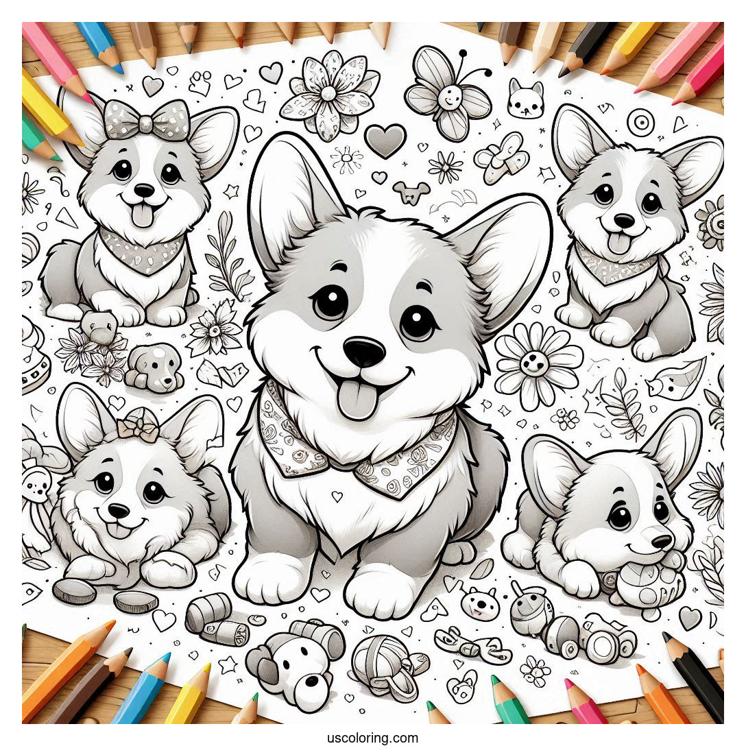 Corgi Coloring Pages (Free PDF Printables)