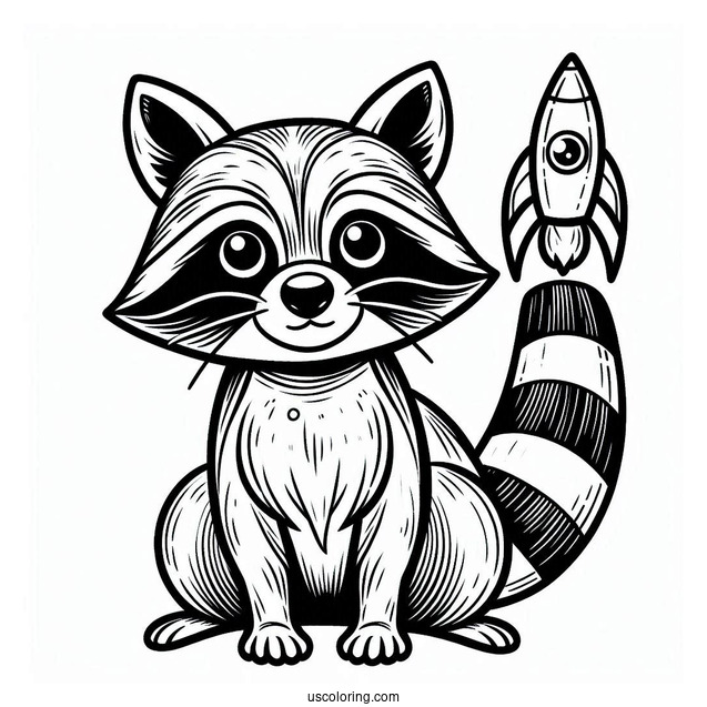 Rocket Raccoon Coloring Page From Guardians Of The Galaxy