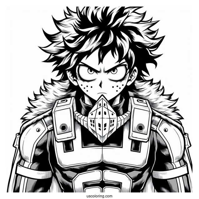 Detailed Villain Deku Coloring Page