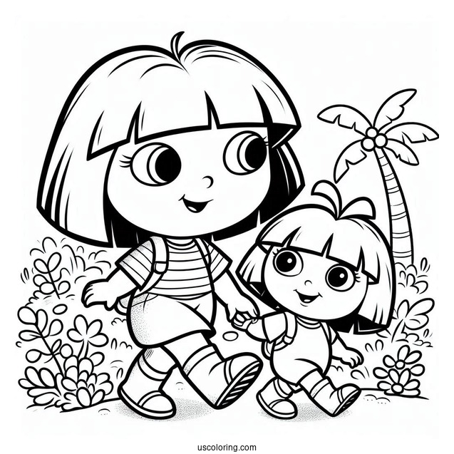 Big Sister Dora Coloring Sheet