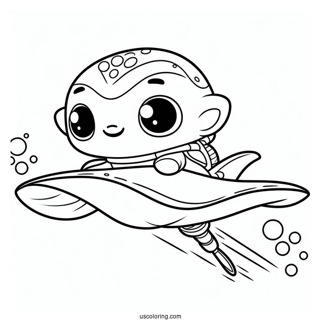 Octonauts Coloring Page Riding Manta Ray