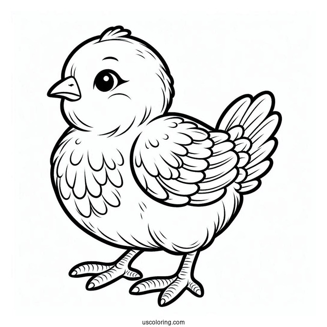 Plump Baby Chicken Coloring Page