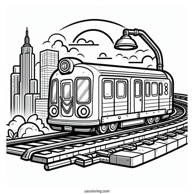 Subway Surfers Coloring Page On The Edge Of A Train