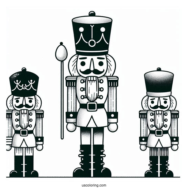 Nutcracker Coloring Page Guard With Simple Details For Kids