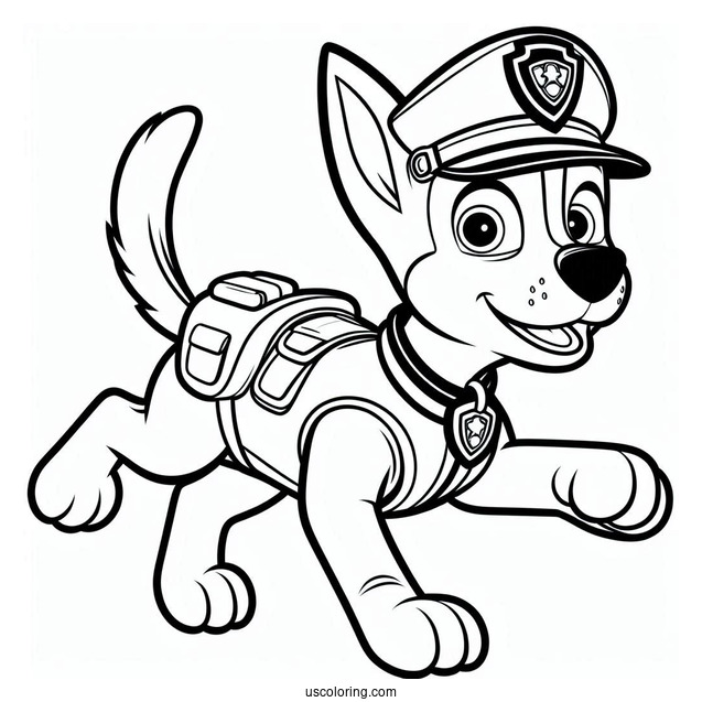 Chase Police Dog Coloring Sheet