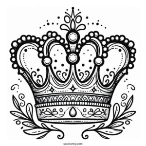 Elegant Crown Coloring Sheet