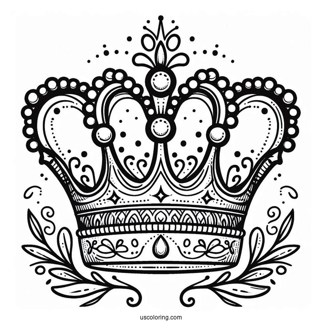 Elegant Crown Coloring Sheet