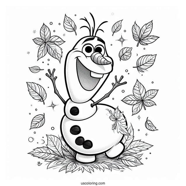 Magical Olaf With Autumn Leaves_