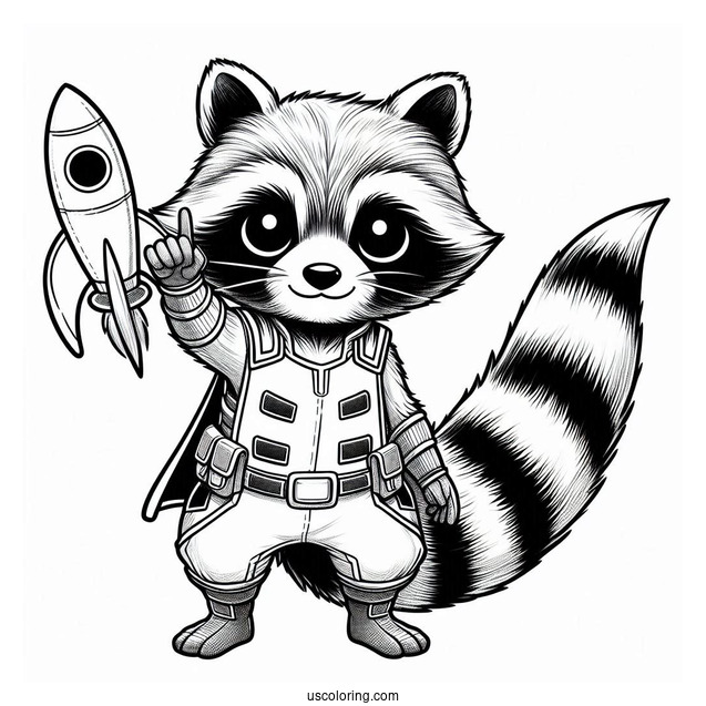 Rocket Raccoon Coloring Page From Guardians Of The Galaxy