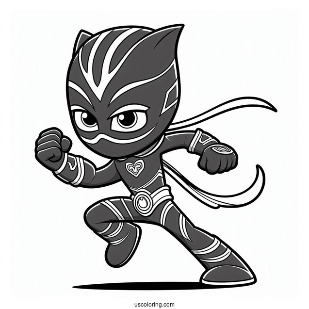 PJ Masks Coloring Page Of Night Ninja In Cool Pose