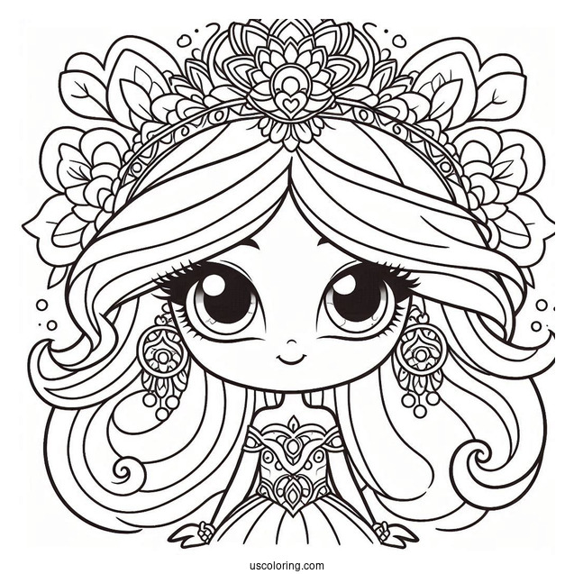 Shimmer And Shine Coloring Page Of Kawaii Tala For Kids