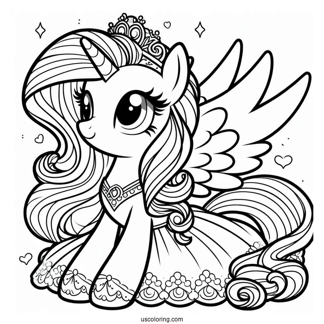 My Little Pony Rarity Wearing Crown and Dress