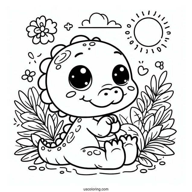 Cute Baby Cartoon Crocodile