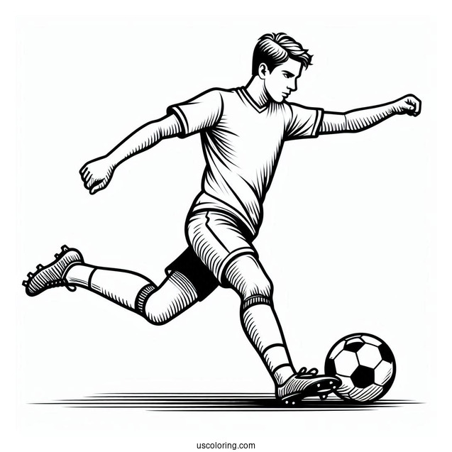Soccer Striker And Defender To Color