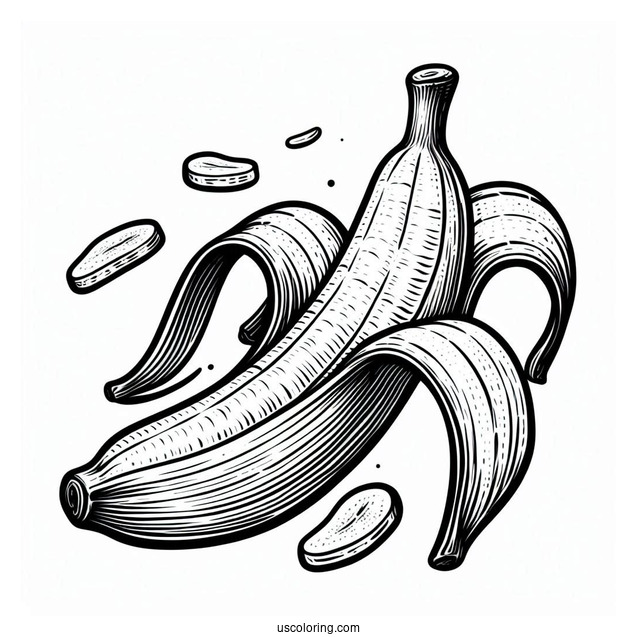 Simple Outline Of Peeled Banana