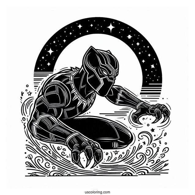 Black Panther Movie Poster Coloring Page