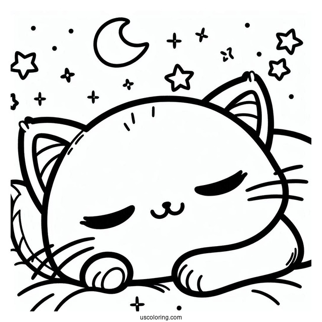 Smiling Critters Coloring Page Of Simple CatNap Outline