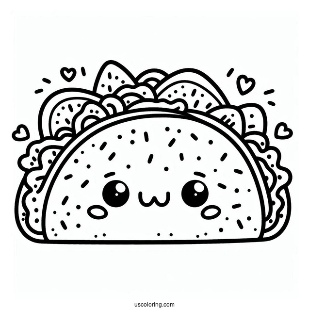 Cute Taco Coloring Page Tuesday For Preschoolers