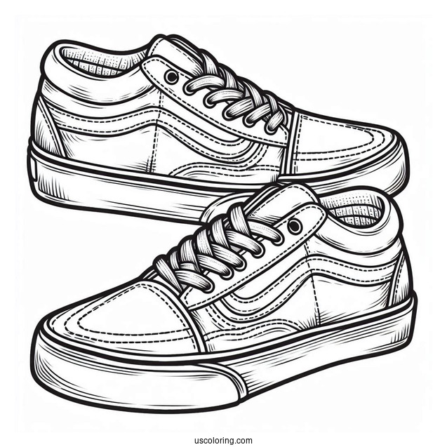 Coloring Page Of A Pair Of Vans