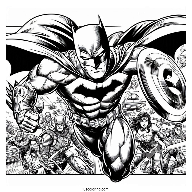 Justice League Coloring Page Of Comic Batman