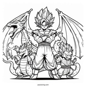 Dragon Team Coloring Page