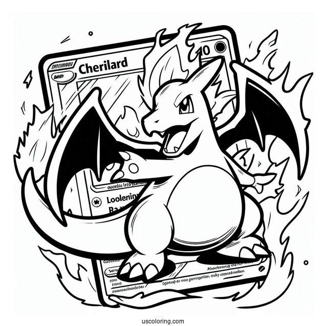 Charizard Fireblast Pokemon Card Coloring Page