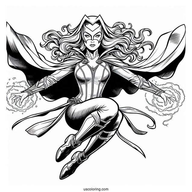 Scarlet Witch Floating In The Air