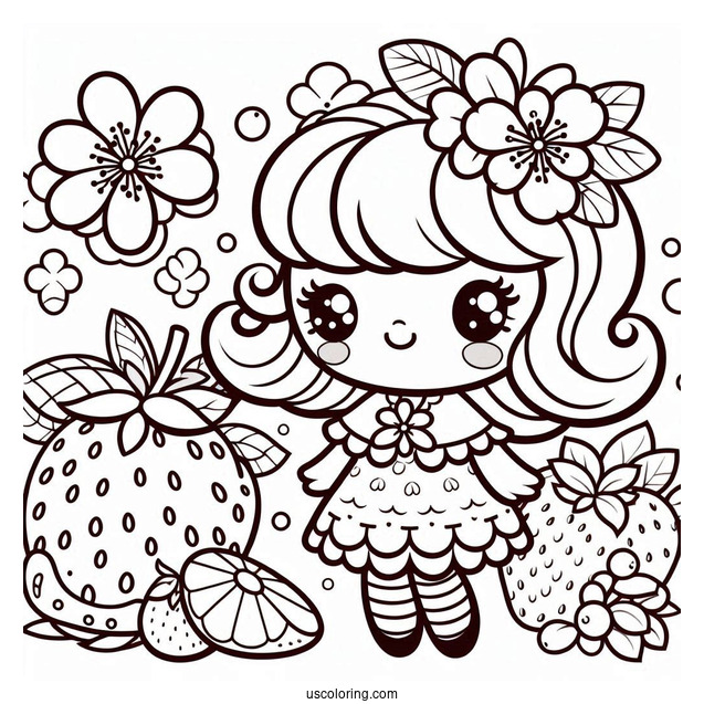 Strawberry Shortcake Coloring Page With Orange Blossom And Crepe