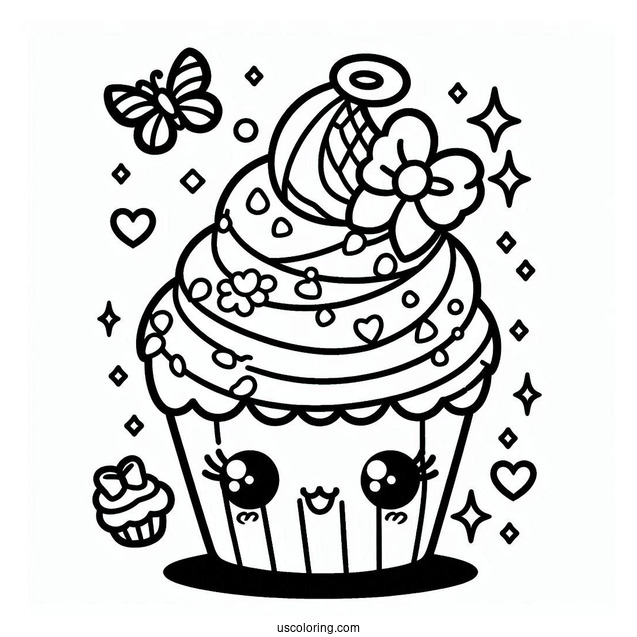 Outline Of Kawaii Cupcake Princess Shopkins
