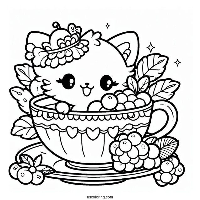 Kawaii Palace Pets Coloring Page Of Teacup And Berry For Kids