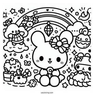 Full Page Sanrio Coloring Page Of All Characters