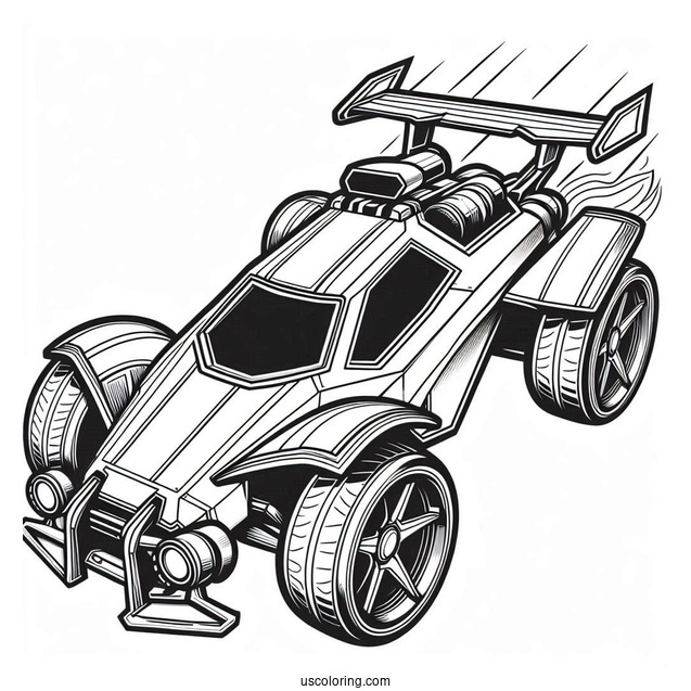 Rocket League Coloring Page Batmobile For Kids