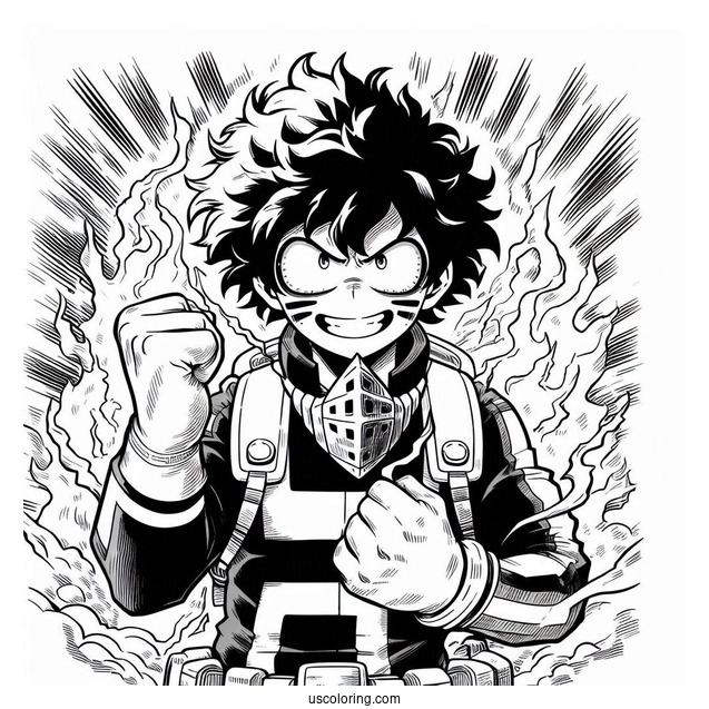 My Hero Academia Coloring Page Of Izuku Midoriya For Kids