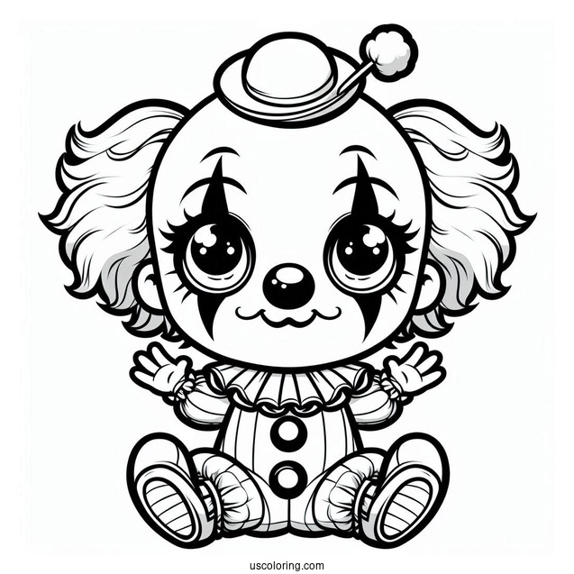 Creepy Chibi Clown for Kids