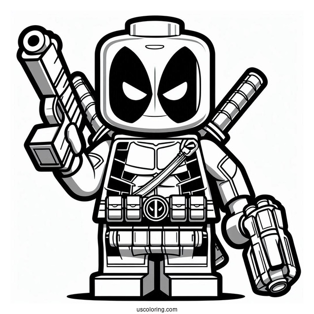 Lego Deadpool Coloring Sheet For Kids