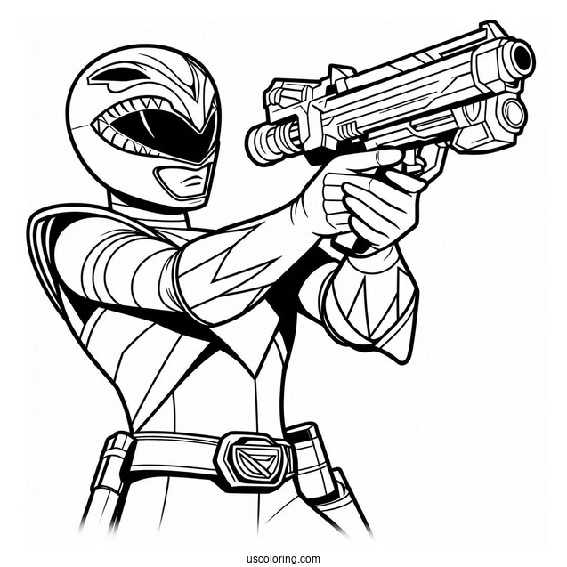 Power Ranger Holding Large Gun