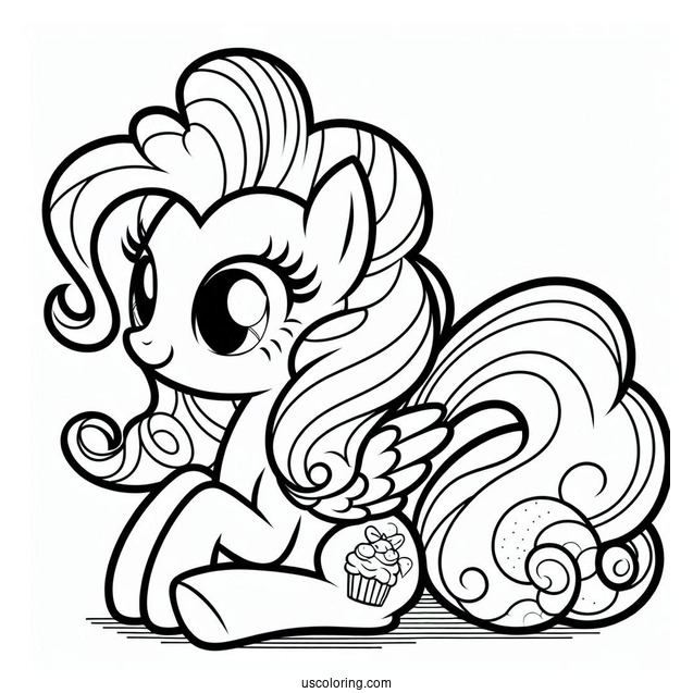 Simple Adult Pinkie Pie Coloring Page