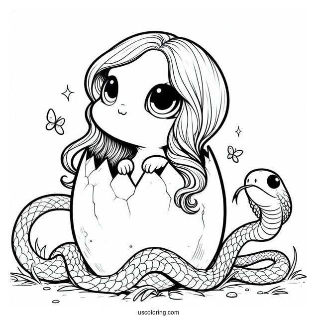 Baby Snake Hatching From Egg