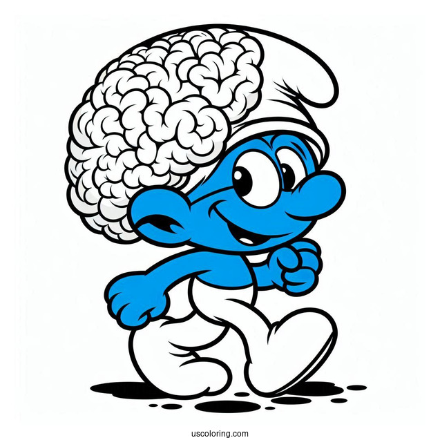 Brainy Smurf Coloring Sheet