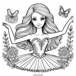 Ballerina Barbie Coloring PAge