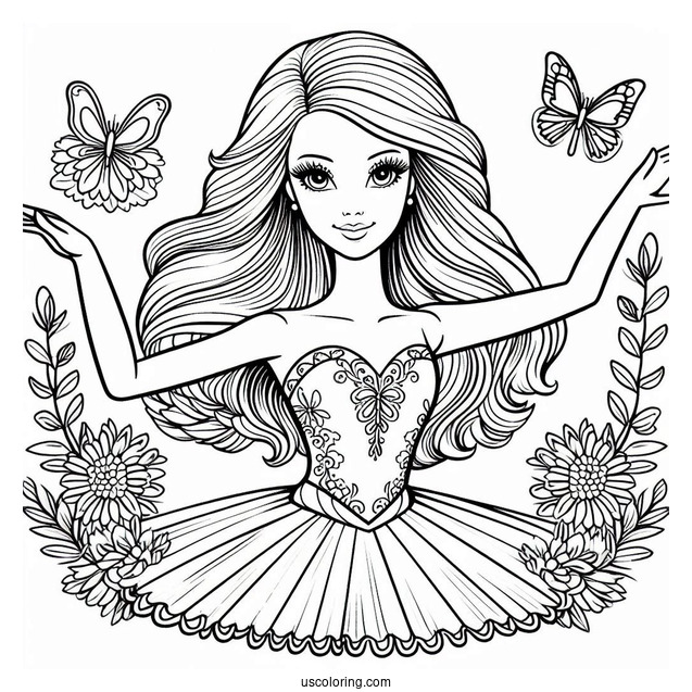 Ballerina Barbie Coloring PAge
