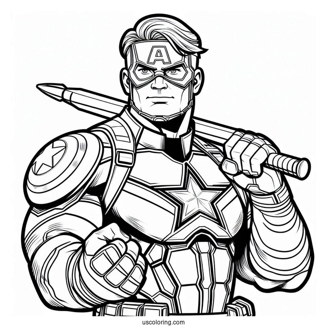 Captain America Superhero Coloring Sheet For Kids