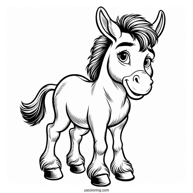 Donkey As a Horse Coloring Page